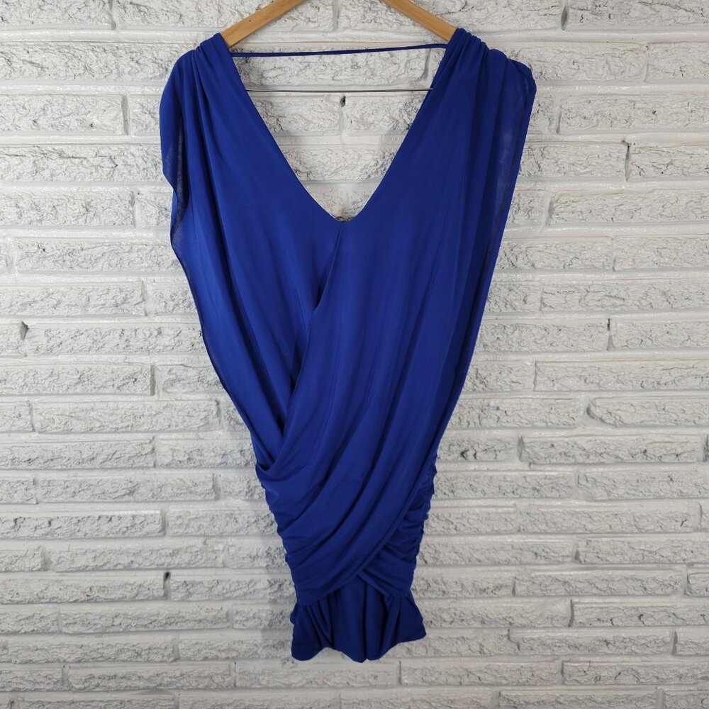 Fashion to Figure Women Dress 3X Plus Bodycon Party Ruched Mini Blue BLU107E - Picture 6 of 11
